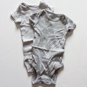 Carter's Gray and White Onesie 2 Pack - Newborn